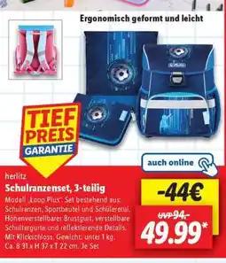 Lidl Schulranzenset, 3-teilig Angebot