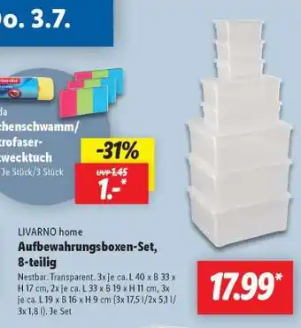 Lidl LIVARNO home Aufbewahrungsboxen-Set, 8-teilig Angebot