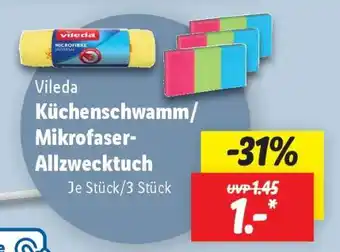 Lidl Vileda Küchenschwamm/Mikrofaser-Allzwecktuch Angebot