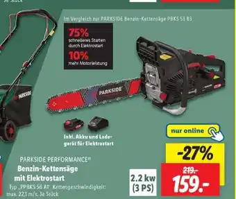 Lidl PARKSIDE PERFORMANCE Benzin-Kettensäge mit Elektrostarter Angebot