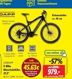 Lidl ZÜNDAPP E-Bike Mountainbike, 27,5 Angebot