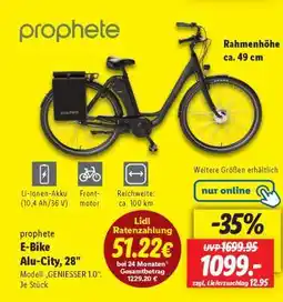 Lidl prophete E-Bike Alu-City, 28 Angebot