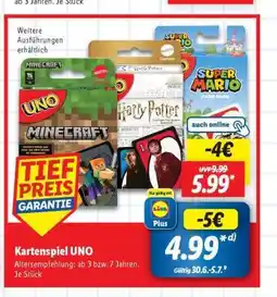 Lidl Kartenspiel UNO Angebot