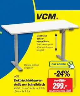 Lidl VCM. Elektrisch höhenverstellbarer Schreibtisch Angebot