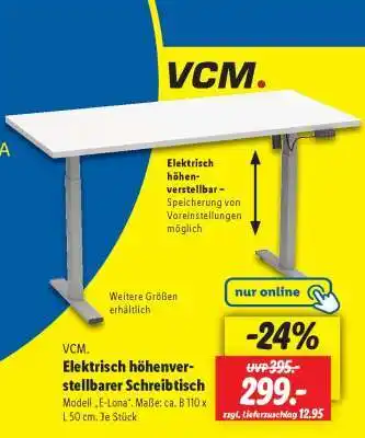 Lidl VCM. Elektrisch höhenverstellbarer Schreibtisch Angebot