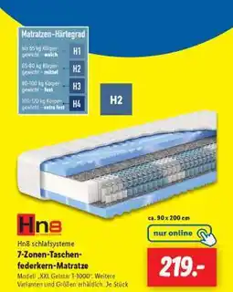 Lidl 7-Zonen-Taschenfederkern- Matratze Angebot