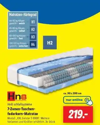 Lidl 7-Zonen-Taschenfederkern- Matratze Angebot