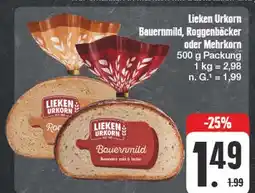 Edeka Lieken urkorn bauernmild, roggenbäcker oder mehrkorn Angebot