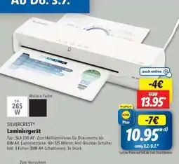 Lidl SILVERCREST Laminiergerät Angebot