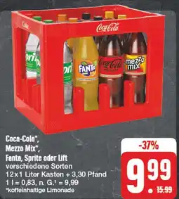 Edeka Coca-cola coca-cola, mezzo mix, fanta, sprite oder lift Angebot