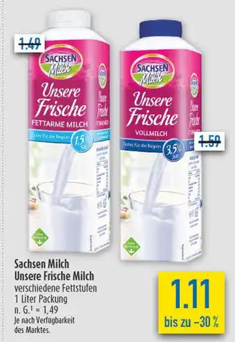 diska Sachsen milch unsere frische fettarme milch Angebot