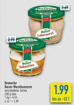 diska Keunecke harzer leberwurst oder harzer gehacktes Angebot