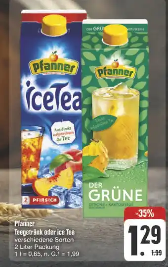 E-Center Pfanner tegetränk oder ice tea Angebot