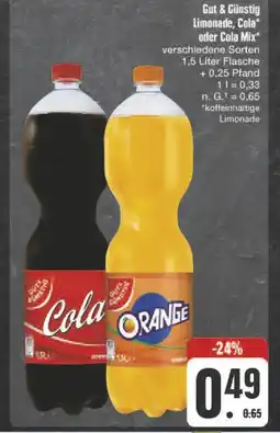 E-Center Gut & günstig limonade, cola oder cola mix Angebot