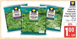 Marktkauf Edeka salat pur feldsalat, rucola oder junger spinat Angebot
