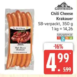Marktkauf Gutfleisch chili cheese krakauer Angebot