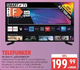 Marktkauf Telefunken 4k-uhd-tv „d43u790b2cw“ Angebot