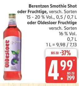 Marktkauf Oldesloer berentzen smothie shot oder fruchtige oder oldesloer fruchtige Angebot