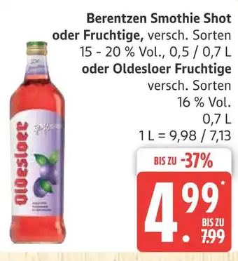 Marktkauf Oldesloer berentzen smothie shot oder fruchtige oder oldesloer fruchtige Angebot