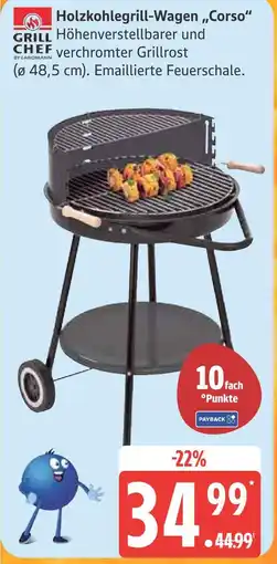 Marktkauf Grill chef by landmann holzkohlegrill-wagen corso Angebot