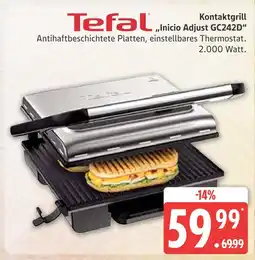 Marktkauf Tefal kontaktgrill inicio adjust gc242d Angebot