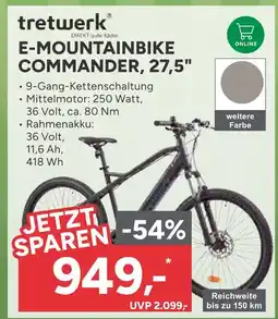 Marktkauf Tretwerk e-mountainbike commander, 27,5 Angebot