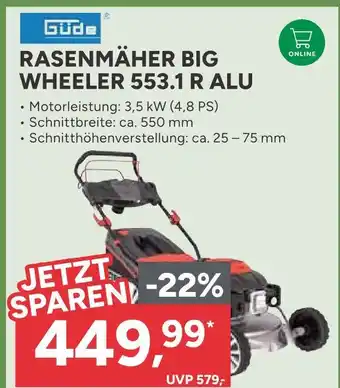 Marktkauf Güde rasenmäher big wheeler 553.1 r alu Angebot