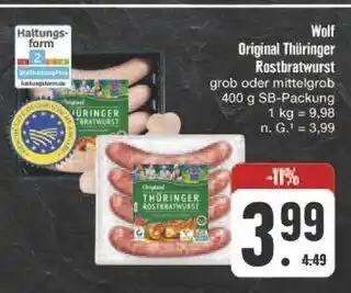 E-Center Wolf original thüringer rostbratwurst Angebot