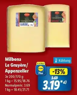 Lidl Milbona Le Gruyère/ Appenzeller Angebot