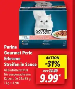 Lidl Purina Gourmet Perle Erlesene Streifen in Sauce Angebot
