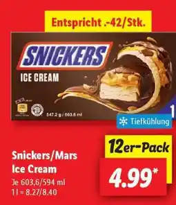 Lidl Snickers/Mars Ice Cream Angebot