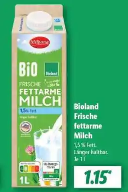 Lidl Bioland Frische fettarme Milch Angebot