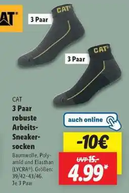 Lidl CAT 3 Paar robuste Arbeits-Sneaker-socken Angebot