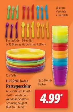Lidl LIVARNO home Partygeschirr Angebot