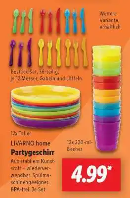 Lidl LIVARNO home Partygeschirr Angebot