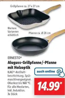 Lidl ERNESTO Aluguss-Grillpfanne/-Pfanne mit Holzoptik Angebot