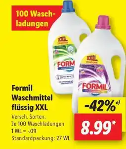 Lidl Formil Waschmittel flüssig XXL Angebot