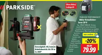 Lidl PARKSIDE PERFORMANCE Akku-Kreuzlinien-laser 20 V Angebot