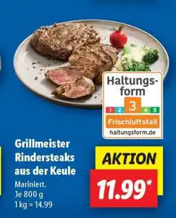 Lidl Grillmeister Rindersteaks aus der Keule Angebot