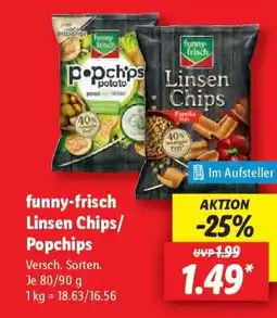 Lidl funny-frisch Linsen Chips/Popchips Angebot