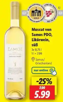 Lidl Muscat von Samos PDO Likörwein, süß Angebot