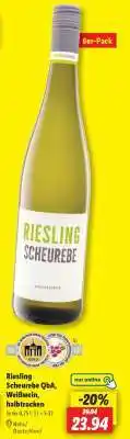 Lidl Riesling Scheurebe QbA, Weißwein, halbtrocken Angebot