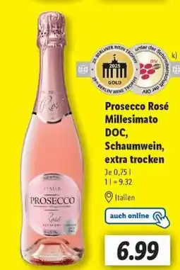 Lidl Prosecco Rosé Millesimato DOC, Schaumwein, extra trocken Angebot