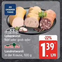 Edeka Leberwurst oder Landrotwurst Angebot