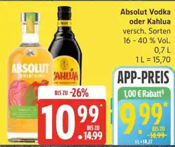 Edeka Absolut Vodka oder Kahlua Angebot