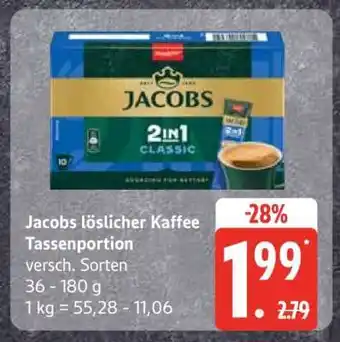 Edeka Jacobs löslicher Kaffee Tassenportion Angebot
