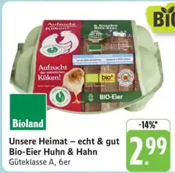 Edeka Unsere Heimat – echt & gut Bio-Eier Huhn & Hahn Angebot
