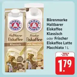 Edeka Bärenmarke Haltbarer Eiskaffee Klassisch oder Frischer Eiskaffee Latte Macchiato 1 L Angebot