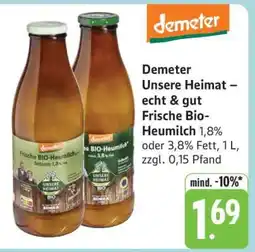 Edeka Demeter Unsere Heimat – echt & gut Frische Bio-Heumilch Angebot