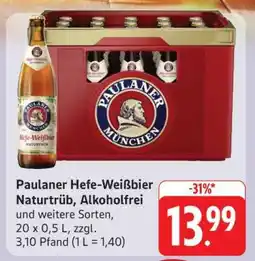 Edeka Paulaner Hefe-Weißbier Naturtrüb, Alkoholfrei Angebot